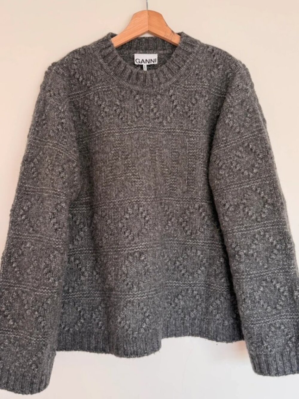 GANNI Grey Knit Sweater Size XS